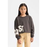 DeFacto Kız Çocuk Bisiklet Yaka Baskılı Sweatshirt D2882A824WN