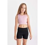 DeFacto Kız Çocuk Bisiklet Yaka Spor Baskılı Atlet D0878A824HS - Pembe-PN454 - 8 - 9 Yaş