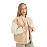DeFacto Kız Çocuk Bomber Mont Bej 5-6 Yaş, 5-6 Yaş, C5409A824AU, Bej-BG765, Kız Çocuklar