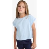 DeFacto Kız Çocuk Boxy Fit Bisiklet Yaka Basic Düz Kısa Kollu Tişört C4511A825SM - Mavi-BE343 - 11 - 12 Yaş