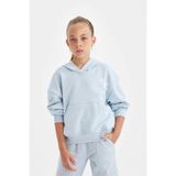 DeFacto Kız Çocuk Cepli Kapüşonlu Baskılı Okul Sweatshirt C7764A824AU