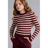 DeFacto Kız Çocuk Çizgili Kazak Bordo, 11-12 Yaş, G6975A826SP, Bordo-BR281, Kız Çocuklar