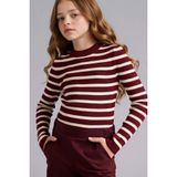 DeFacto Kız Çocuk Çizgili Kazak Bordo, 7-8 Yaş, G6975A826SP, Bordo-BR281, Kız Çocuklar
