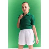 DeFacto Kız Çocuk Crop Polo Yaka Triko Kazak, 7-8 Yaş, C5369A824SM, Yeşil-GN319, Kız Çocuklar