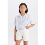 DeFacto Kız Çocuk Cropped Fit Kısa Kollu Gömlek D7641a825sm