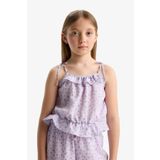 DeFacto Kız Çocuk Desenli Askılı Bluz D7632A825SM