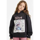 DeFacto Kız Çocuk Disney Lilo & Stitch Oversize Geniş Kalıp Kapüşonlu İçi Yumuşak Tüylü Sweatshirt G6348A825