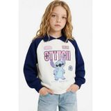 DeFacto Kız Çocuk Disney Lilo & Stitch Oversize Geniş Kalıp Polo Yaka İçi Yumuşak Tüylü Sweatshirt G6330A825