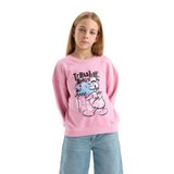DeFacto Kız Çocuk Disney Mickey Mouse &Friends Relax Fit Bisiklet Yaka Sweatshirt Pembe 9/10 Yaş