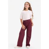 Defacto Kız Çocuk Flare Fit Gabardin Pantolon G4227a825wnbr415 Bordo-br415
