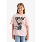 Defacto Kız Çocuk Harry Potter Oversize Geniş Kalıp Bisiklet Yaka Kısa Kollu Tişört E4412a825smpn681 Pembe