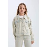 DeFacto Kız Çocuk Jean Ceket D7104A825SPNM39 Mavi