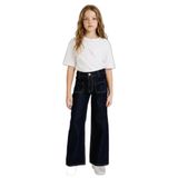 DeFacto Kız Çocuk Jean Pantolon, Geniş Paça, Mavi, 7-8 Yaş