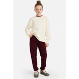 DeFacto Kız Çocuk Jogger Fit Penye Pantolon Bordo, 7-8 Yaş, G0337A826SP, Bordo-BR115, Kız çocuk