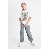 DEFACTO Kız Çocuk Jogger Pantolon, Gri, 8-9 Yaş, 8683525287457