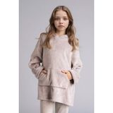 DeFacto Kız Çocuk Kadife Pijama Elbise, 8-9 Yaş, G8546A825WN, Gri-GR442, Kız Çocuklar