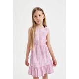 DeFacto Kız Çocuk Kareli Kolsuz Yazlık Elbise C4022A824SM - 5 - 6 Yaş - Pembe-PN179