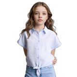 DeFacto Kız Çocuk Kısa Kollu Gömlek Mavi, 7-8 Yaş, H1519A826SM, Mavi-BE177, Kız çocuk