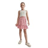 DeFacto Kız Çocuk Kız Çocuk Desenli Kiloş Etek, Kırık Beyaz, 10/11 Y Etek