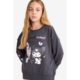 DeFacto Kız Çocuk Kuromi Oversize Geniş Kalıp Bisiklet Yaka Sweatshirt F1095A825AU