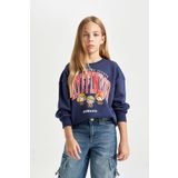 DeFacto Kız Çocuk Lacivert Harry Potter Relax Fit Bisiklet Yaka Sweatshirt D3865A824AU