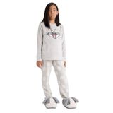DeFacto Kız Çocuk Looney Tunes Pelüş Pijama, 7/8 Yaş (128cm), D1069A825WN, Gri, Kız Çocuklar