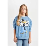 DeFacto Kız Çocuk Mavi Looney Tunes Oversize Geniş Kalıp Bisiklet Yaka Sweatshirt D2982A824AU - 5 - 6 Yaş - Mavi-BE88