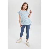 DeFacto Kız Çocuk Midi Seamless Tayt C1532A824SM - Indigo-IN247 - 10 - 12 Yaş
