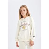 DeFacto Kız Çocuk NBA Los Angeles Lakers Oversize Geniş Kalıp Bisiklet Yaka Sweatshirt C9506A824AU