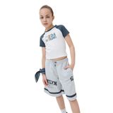 DeFacto Kız Çocuk NBA Wordmark Fitted Bisiklet Yaka Ribana Kısa Kollu Tişört