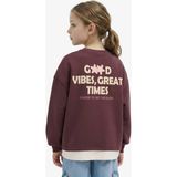 DeFacto Kız Çocuk Overshirt Fit Sırt Baskılı İçi Yumuşak Tüylü Sweatshirt G6263A825WN - Kahverengi - 11 - 12 Yaş