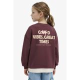 DeFacto Kız Çocuk Overshirt Fit Sırt Baskılı İçi Yumuşak Tüylü Sweatshirt G6263A825WN
