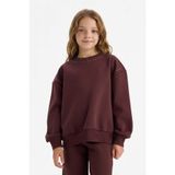 DeFacto Kız Çocuk Overshirt Fit Taşlı İçi Yumuşak Tüylü Sweatshirt G6262A825WN
