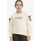 DeFacto Kız Çocuk Oversize Geniş Kalıp Baskılı İçi Yumuşak Tüylü Sweatshirt G6267A825WN