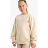 DeFacto Kız Çocuk Oversize Geniş Kalıp Bisiklet Yaka Baskılı Sweatshirt E6755A825AU - Ekru-ER230 - 12 - 13 Yaş