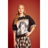 DeFacto Kız Çocuk Oversize Geniş Kalıp Bisiklet Yaka Baskılı Sweatshirt G3270A825WN
