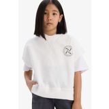 DeFacto Kız Çocuk Oversize Geniş Kalıp Bisiklet Yaka Kısa Kollu Baskılı Sweatshirt E1879A825SM