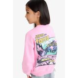 DeFacto Kız Çocuk Oversize Geniş Kalıp Bisiklet Yaka Sırt Baskılı İçi Yumuşak Tüylü Sweatshirt E6781A825WN