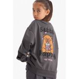 DeFacto Kız Çocuk Oversize Geniş Kalıp Bisiklet Yaka Sırt Baskılı Sweatshirt G3405A825WN