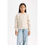 DeFacto Kız Çocuk Oversize Geniş Kalıp Bisiklet Yaka Triko Kazak C9576A824WNPN181 Pembe