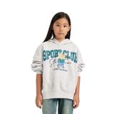 DeFacto Kız Çocuk Oversize Geniş Kalıp Kapüşonlu Baskılı Sweatshirt Gri 7/8 Yaş