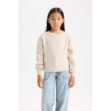DeFacto Kız Çocuk Oversize Triko Kazak, 7-8 Yaş, C9576A824WN, Pembe-PN181, Kız Çocuklar