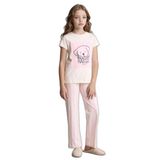 DeFacto Kız Çocuk Pamuk Pijama Takımı, 5-6 Yaş, H0153A826SP, Ekru-ER233, Kız Çocuklar