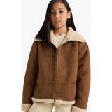 DeFacto Kız Çocuk Pelüş Astar Fermuarlı Mont E7965A825AU - Camel - Dropsuz - 11 - 12 Yaş