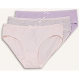 DeFacto Kız Çocuk Penye 3'lü Slip Külot G3636A825AU - Dropsuz - Gri - 7 - 8 Yaş