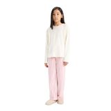 DeFacto Kız Çocuk Polar Pijama Takımı, 8/9 Yaş (134cm), D1068A825WN, Bordo, Kız Çocuklar