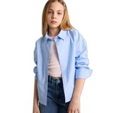 DeFacto Kız Çocuk Poplin Gömlek Mavi, 5-6 Yaş, H0578A826SM, Mavi-BE216, Kız çocuk