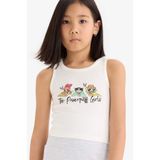 DeFacto Kız Çocuk PowerPuff Girls Bisiklet Yaka Atlet E6520A825HS - Ekru-ER99 - 7 - 8 Yaş