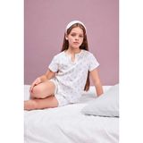 DeFacto Kız Çocuk Regular Fit 2li Pijama Takımı, 9-10 Yaş, H5755A826SM, Ekru-ER105, Kız Çocuklar