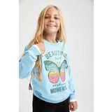 Defacto Kiz Çocuk Regular Fit Bisiklet Yaka Sweatshirt